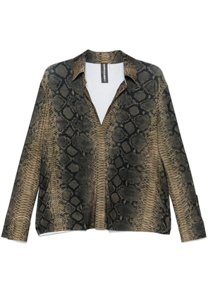 Norma Kamali snakeskin-print shirt - Green