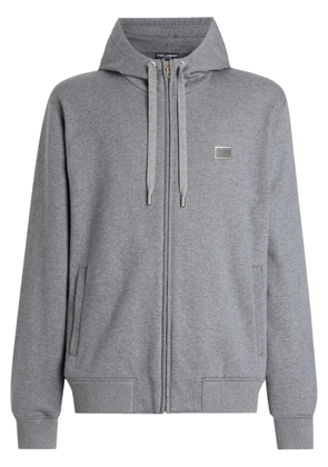 Dolce & Gabbana zip-up cotton hoodie - Grey
