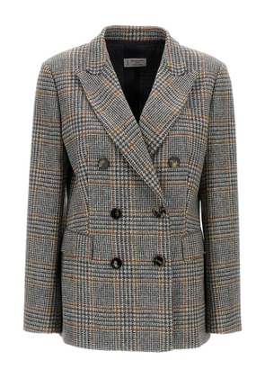Alberto Biani double-breasted check jacket - Grey