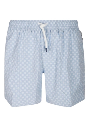Fedeli floral-print swim shorts - Blue