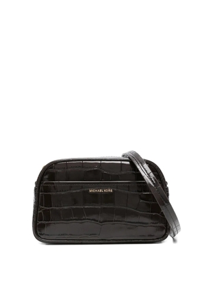 Michael Kors Jet Set crocodile-effect zip-top shoulder bag - Brown