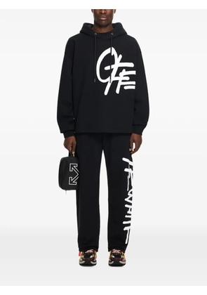 Off-White spray logo loose hoodie - Black