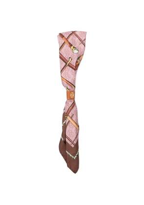 Drôle De Monsieur buckle print silk scarf - Pink