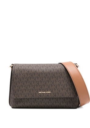 Michael Kors small Nessa monogram flap cross body bag - Brown