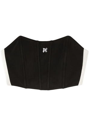 Palm Angels monogram-print corset top - Black