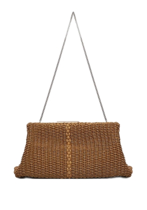 Saint Laurent braided chain clutch bag - Brown