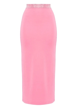 David Koma crystal-embellished midi skirt - Pink