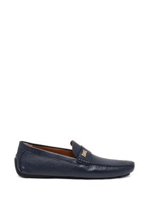 Bally B-chain grained leather loafers - Blue