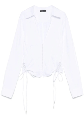 Mugler corset poplin shirt - White