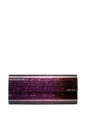 Jimmy Choo Sweetie glitter-embellished clutch bag - Purple
