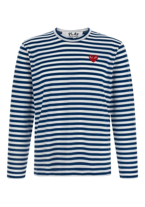 Comme Des Garçons Play striped logo-patch T-shirt - Blue