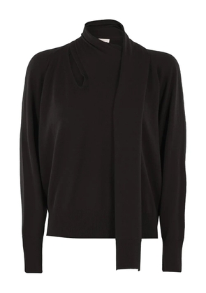 Zanone neck-tie sweater - Black