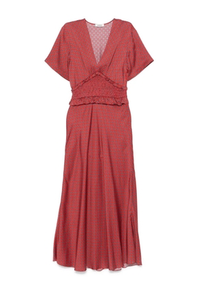 SANDRO V-neck printed maxi dress - Red