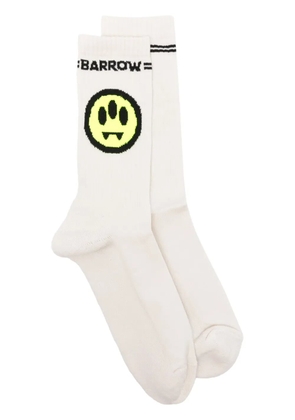 BARROW logo-jacquard socks - White