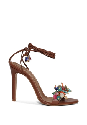 Alameda Turquesa Oceanide Hearls beaded-tie sandals - Brown