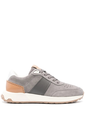 Tod's leather-trim suede sneakers - Grey