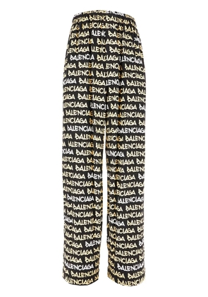Balenciaga logo-print pants - Black