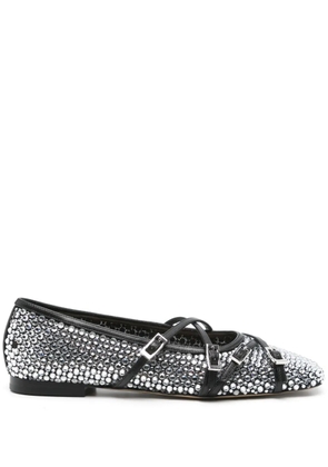MACH & MACH Crystal Net ballet flats - Black