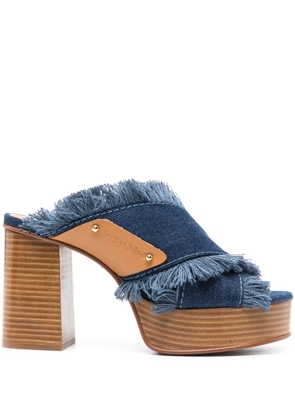 See by Chloé 100mm denim sandals - Blue