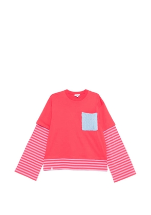 Charles Jeffrey Loverboy striped-sleeve T-shirt - Red