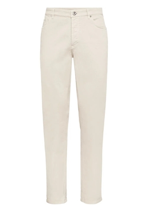 Brunello Cucinelli straight-leg stretch-cotton trousers - Neutrals