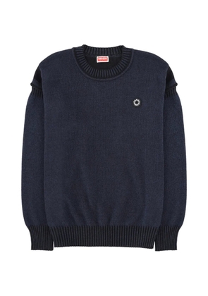 Kenzo panelled round-neck sweater - Blue