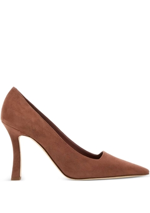 Manolo Blahnik 105mm Moira suede pointed-toe pumps - Brown