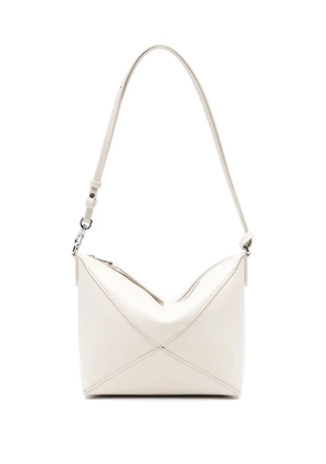 LOEWE Puzzle Fold leather clutch bag - White