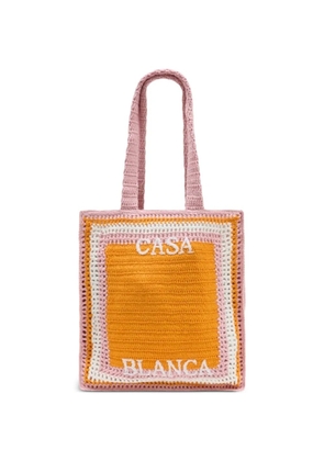 Casablanca stripe crochet tote bag - Pink