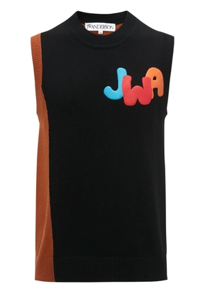 JW Anderson logo-print knitted tank top - Black