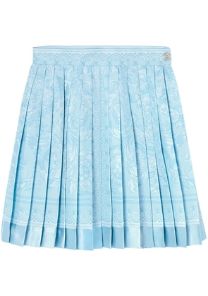 Versace Barocco-print silk skirt - Blue