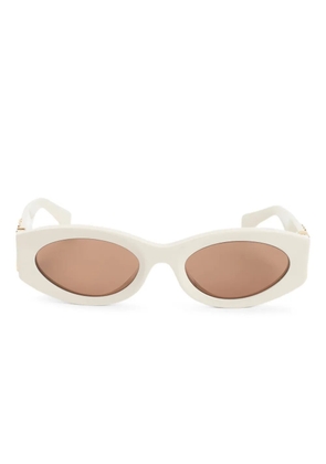 Miu Miu Eyewear logo-detail oval-frame sunglasses - White