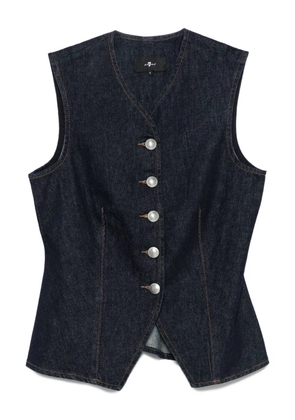 7 For All Mankind Lady button-fastening denim waistcoat - Blue