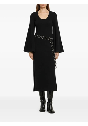 Michael Kors bell-sleeve belted midi dress - Black