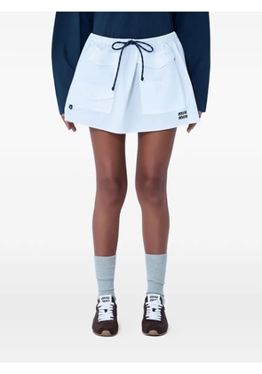 Miu Miu drawstring flap-pocket mini skirt - White