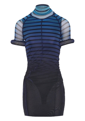 Jean Paul Gaultier striped mesh mini dress - Black