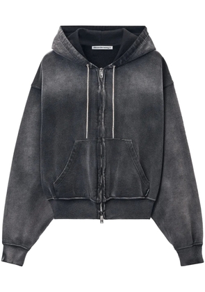 Alexander Wang rhinestone washed effect hoodie - Black