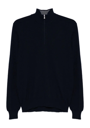 Barba high-neck zip-up sweater - Blue