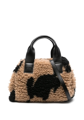 MSGM medium faux-fur tote bag - Neutrals