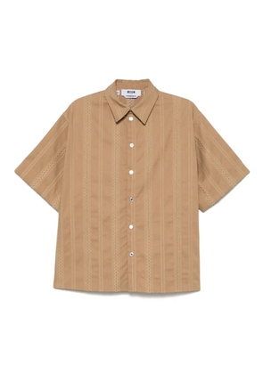 MSGM embroidered shirt - Brown