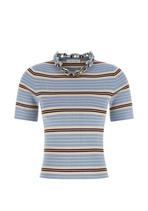 Rabanne chain striped knitwear - Blue