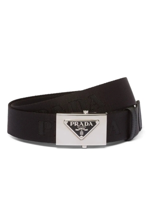 Prada triangle-logo woven belt - Black