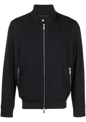 Moorer zip-up long sleeved bomber jacket - Blue