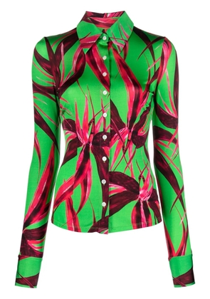 Louisa Ballou floral-print long-sleeve shirt - Green