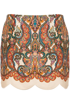 ZIMMERMANN Ottie Scallop mini skirt - Neutrals