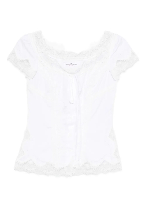 Ermanno Scervino lace-trim blouse - White