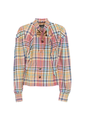 Vivienne Westwood plaid button front top - Neutrals