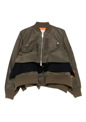sacai layered bomber jacket - Green