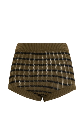Valentino Garavani checked knit mini shorts - Green