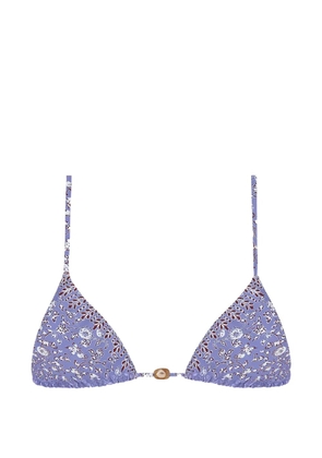 TROPIC OF C floral-pattern bikini top - Purple